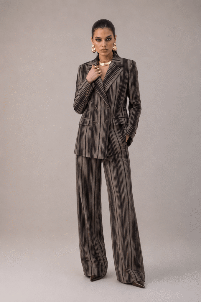 Suit Lyra Brown & Cream Stripe
