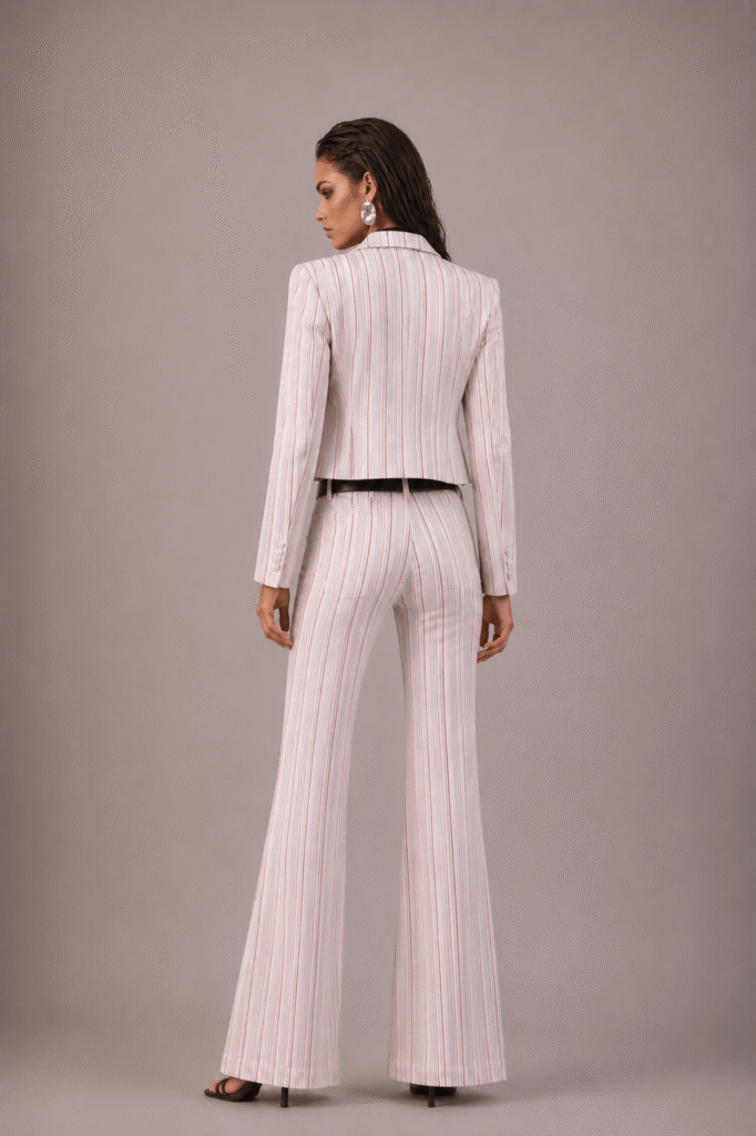 Suit Raw White & Fucsia Pinstripes